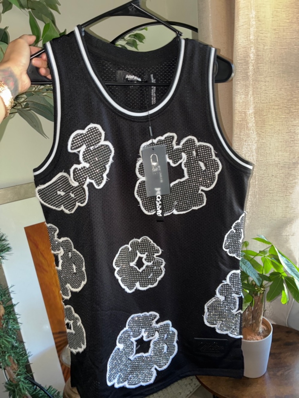 Watson Studios Cotton Wreath Rhinestone Jersey